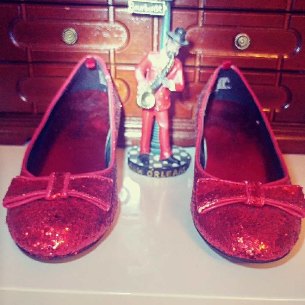 George's Girl's Glitter Red dress shoes